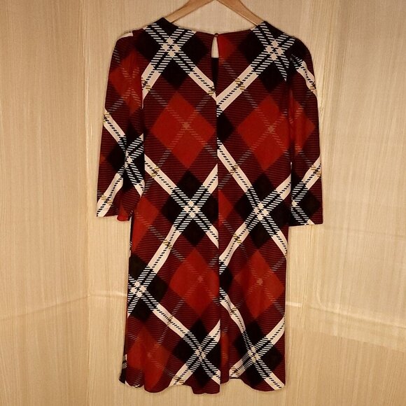 JH Womens New Plus Plaid Red Shift Dress - Picture 2 of 10